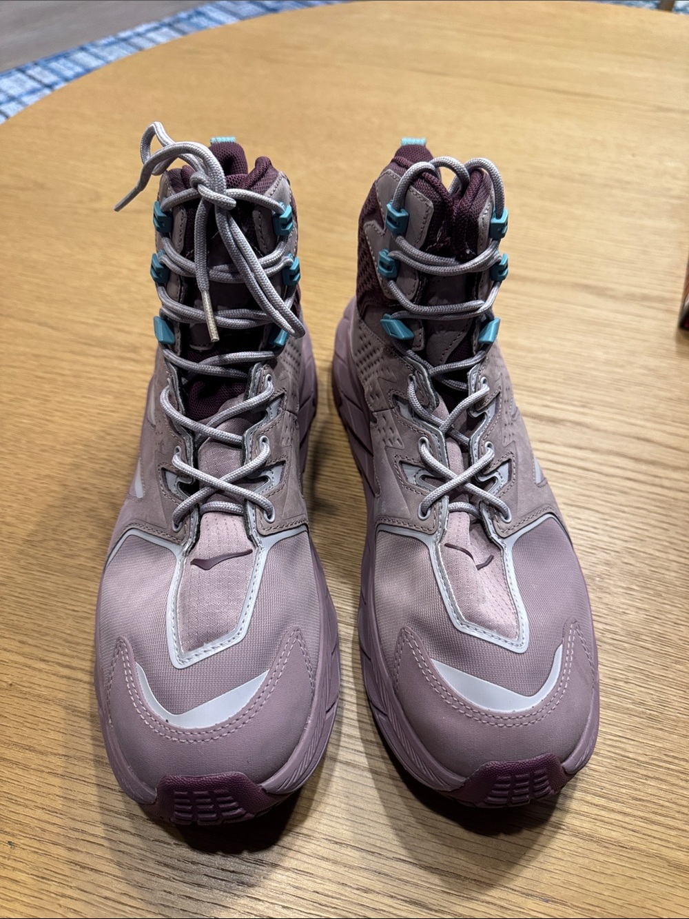 Hoka Women's Mauve and Plum High Top Trail Running Shoes - Picture 3 of 11
